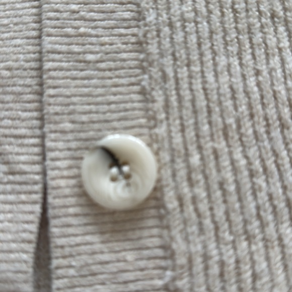 Nordstrom Brass Plum Cream Cardigan Sweater with V-Neck and Ribbed Trim - Picture 5 of 7